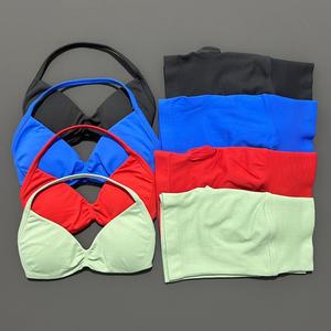 Conjunto Deportivo de 2 Piezas para Mujer, Top Deportivo Sin Costuras para Yoga, Pantalones Cortos de Cintura Alta con Efecto Push-Up, Conjunto de Top y Pantalones Cortos para Gimnasio, Fitness, Running y Entrenamiento - Product Image 2