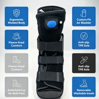 Attelle de cheville gonflable premium ergonomique et légère avec semelle intérieure amovible et lavable en TPR antidérapante pour fracture