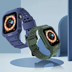 Apple saat bandı silika jel katı renk TPU bilek bandı moda spor tarzı sonbahar geçirmez 40 41mm 45mm iwatch87654321se kayış
