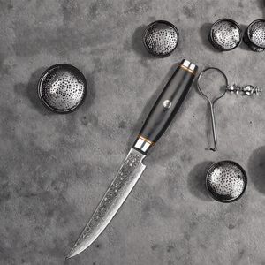 Couteaux à steak japonais en acier Damas, manche en bois, écologiques, multi-usages, couteau de chef, boîte cadeau - Product Image 2