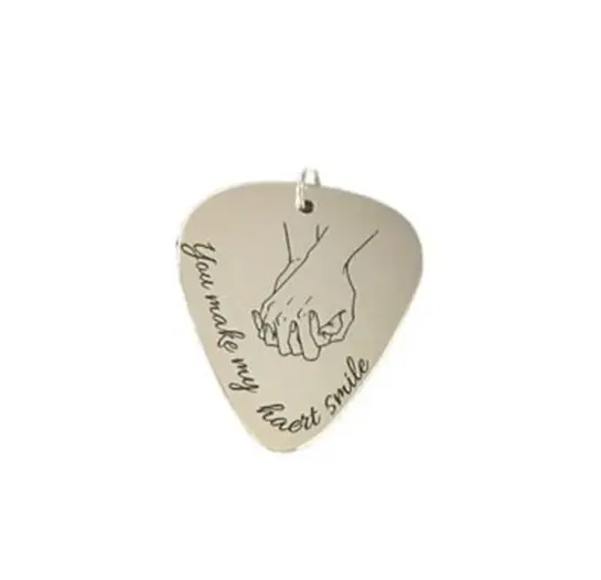 Gitaar Plectrums Ketting Sterling Zilver Custom Foto Student Paar Pick Ketting Hanger Mannen En Vrouwen Verjaardagscadeau