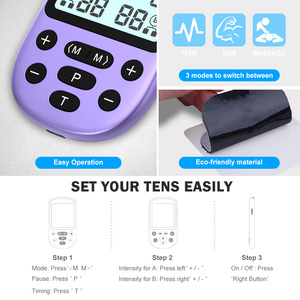 Appareil de massage <span class=keywords><strong>TENS</strong></span> EMS multifonctionnel rechargeable 3-en-1 à usage domestique avec affichage numérique - Product Image 4