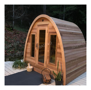 Nuevo conjunto de kit de sala de vapor de sauna comercial de madera de cedro rojo canadiense puro para exteriores - Product Image 1