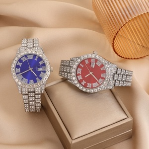Conjunto de relojes Reloj de cuarzo de moda de lujo y colgante de <span class=keywords><strong>ala</strong></span> pulsera y collar de cadena cubana Conjunto de joyeria - Product Image 6