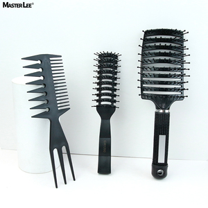 Masterlee Vente directe d'usine <span class=keywords><strong>Kit</strong></span> d'habillage <span class=keywords><strong>Haie</strong></span> Peignes à côtes en poils de sanglier Brosse à cheveux de massage à l'huile Série de peignes de coupe de cheveux - Product Image 5