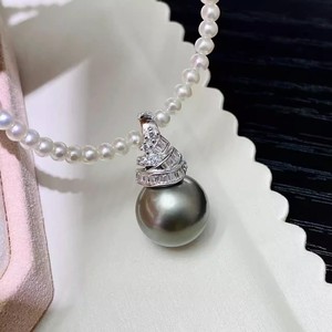 DIY Pearl Accessories S925 <b>Silver</b> Pendant Empty Holder with Concealer Clasp 11-14mm Round <b>Bead</b> 31332 Jewelry Findings Components - Product Image 3