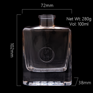 Customizable 100ml <strong>Mini</strong> Square Flat Glass Wine <strong>Bottle</strong> Latest Empty for Wine Packaging with Stopper Free Sample - Product Image 4