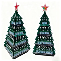 Étalage promotionnel de Noël personnalisé pour supermarché, arbre de Noël, chocolat, bonbons, présentoir en carton pour sol
