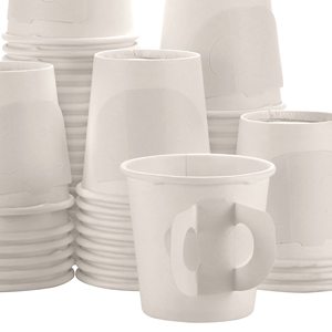 Haute qualité jetable 4oz 8oz emballage isolé pliable boisson chaude blanc Style français papier poignée tasses à café - Product Image 3