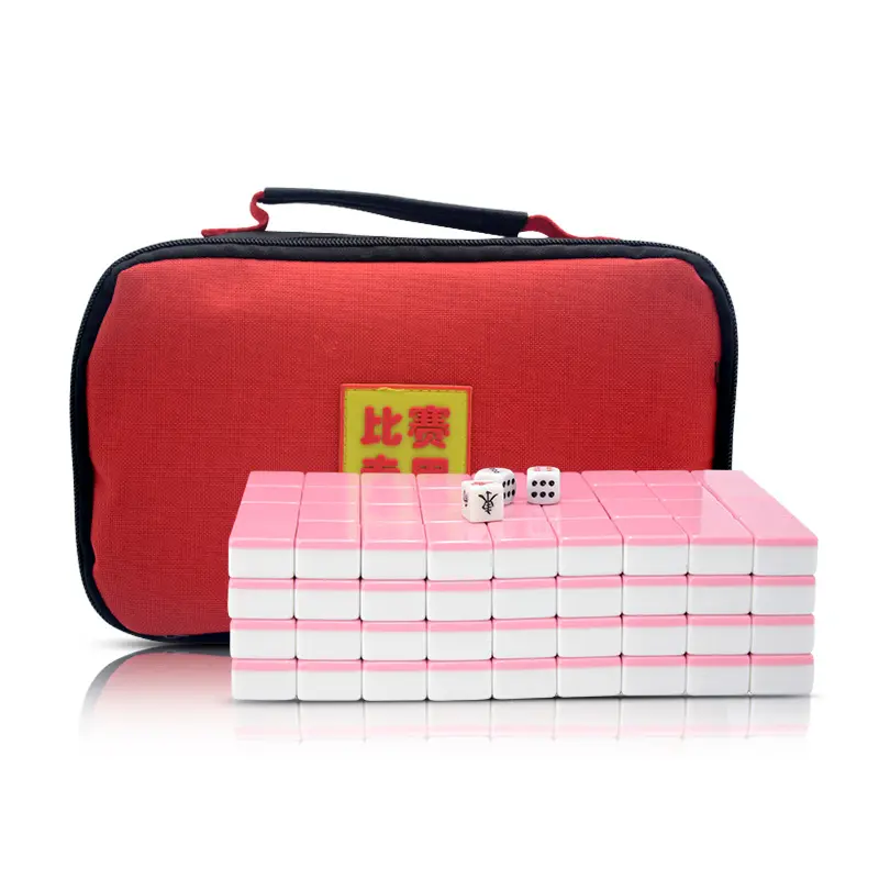 Mahjong de viagem personalizado, 30mm, com bolsa portátil, jogo engraçado de poker, família chinesa, exterior, fornecedor de mahjong, venda imperdível
