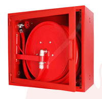 Armoire murale double porte en acier au carbone pour enrouleur de tuyau d'incendie avec compartiment pour hache de pompier, boîte d'hydrant de sécurité