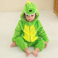 Combinaison de pyjama en flanelle pour bébé, en forme d'animal, dinosaure, respirante, écologique, à manches longues, à capuche, chaude