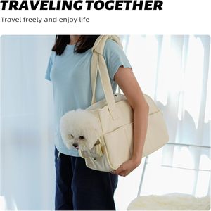 Büyük cepler ile küçük köpekler kedi için köpek çanta taşıyıcı pamuklu çanta köpek taşıyıcı yumuşak taraflı katlanabilir seyahat yavru taşıyıcı - Product Image 2