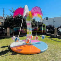 Manège Électrique Doux pour Enfants, Carrousel Balançoire Palmier avec Certification CE pour Aire de Jeux Intérieure, Parc d'Attractions et École