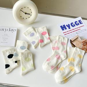 37E primavera y verano calcetines de punto de onda de tubo de escuela secundaria para mujer <span class=keywords><strong>sin</strong></span> hueso, calcetines sueltos acanalados - Product Image 1