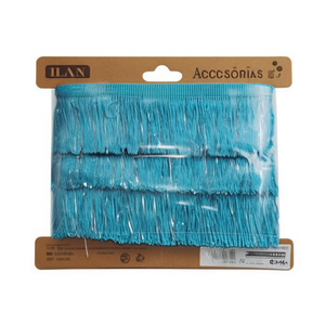 Nastro con frange Ilan 5 cm x 12 m blu cielo per artigianato e decorazioni - Product Image 1