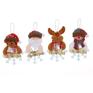 Nouvelles décorations de Noël transfrontalières, ornements pour sapin de Noël, flocons de neige, plaques dorées avec lettres, décorations de bonhomme de neige. - Product Image 5