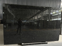 Granite noir Angola Labrador naturel, granito Nero Angola, dalles polies, grandes dalles, comptoir, prix d'usine