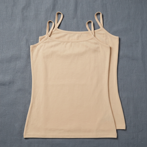 Sous-vêtement thermique sans couture en tricot uni Spandex/Coton pour femme, auto-chauffant, respirant, haut de base d'automne avec coussinets amovibles - Product Image 2