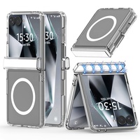 Étui personnalisé avec logo pour Samsung Galaxy Z Flip 8 7, chargement magnétique, protection transparente de la charnière à rebond automatique, coque de protection