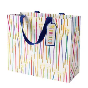 Sac en papier pour Shopping de luxe, impression personnalisée Oem, pas cher, avec votre propre Logo imprimé, 100 pièces