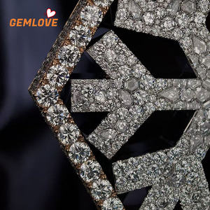 GEMLOVE Vente en gros Pendentif flocon de neige hexagonal en cristal de glace Diamant de laboratoire Bijoux Hip-Hop pour hommes - Product Image 5