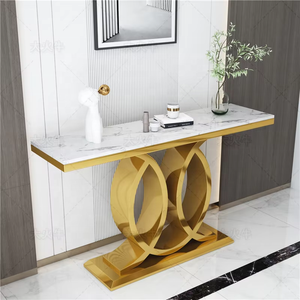 Living Room Furniture Metal Entry <strong>Table</strong> <strong>Corner</strong> <strong>Hallway</strong> Console <strong>Table</strong> <strong>Small</strong> Hotel Marble Modern Luxury Gold Console <strong>Tables</strong> - Product Image 3