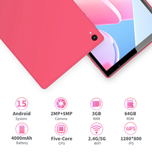 Nouvelle tablette A333 avec pack d'accessoires, Android 15 GMS, 3 Go + 64 Go, Wi-Fi 5G, écran tactile IPS 10 pouces, processeur cinq cœurs, USB Type-C - Product Image 3