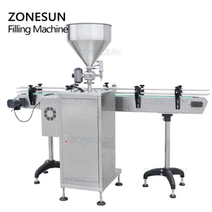 ZONESUN Automatic Servo Motor Hot Sauce Ketchup Jam Jar Lotion Cosmetic Cream Shampoo Honey Bottle Liquid Paste Filling Machine