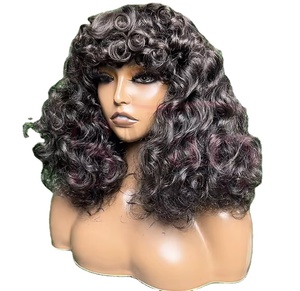 Raw <span class=keywords><strong>Vietnam</strong></span> Hai 100% pelucas de cabello humano atadas a mano 10 pulgadas longitud corta Jerry rizado Color transparente - Product Image 1