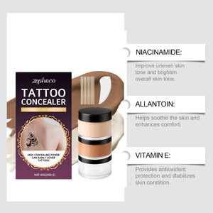 Set <span class=keywords><strong>Concealer</strong></span> Tato Soft Mist Dapat Menutupi Bekas Tato Lokal Untuk Penggunaan Sehari-hari, Ringan, Halus, Melembapkan, Tidak Berat - Product Image 3