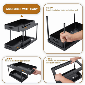 Estante Extraíble para Especias, Organizador de Almacenamiento para Cajones de Escritorio, Organizador Multifuncional para Debajo del Fregadero, Estantes y Repisas de Almacenamiento para Cocina - Product Image 6