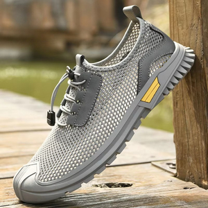 Sandales décontractées légères pour hommes en cuir de vachette avec logo, respirantes et en tissu doux, idéales pour la marche - Product Image 6