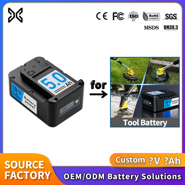 Wholesale Custom Battery Pack Electric Tool 18V 5Ah Li-polymer Replacement Fast Charging Power Tools OEM Customized in Stock