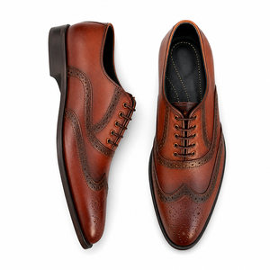 Chaussures habillées en cuir brogue à bout ailé de luxe, fabriquées à la main, pour affaires et occasions formelles, fournisseur de marque privée, service de fabrication sur mesure - Product Image 5