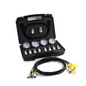 Kit de test de pression hydraulique Hangood 4 manomètres, 10 raccords, 3 tuyaux de test, 10/25/40/60Mpa, léger, boîte en plastique noir, 3KG - Product Image 1