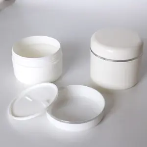 Lege Witte Zalf Potten Cosmetische Crème Container Met Zilveren Lijn 10Ml 20Ml 30Ml 50Ml 100Ml 150Ml 250Ml