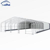 Carpa de Almacenamiento Portátil Impermeable con Estructura de Acero Reforzado, Resistente al Viento y Nieve, con Armazón de Acero Galvanizado en Caliente, para Ferias Comerciales