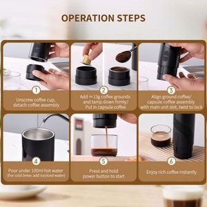 20Bar <b>Portable</b> Espresso Machine Travel Home USB Capsule <b>Coffee</b> <b>Maker</b> with Stainless Steel Water Tank - Product Image 5