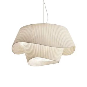 White Fabric Chandelier Round Led <b>Light</b> Source Single Head Vintage Style For Living Room Bedroom <b>Dining</b> Room - Product Image 2