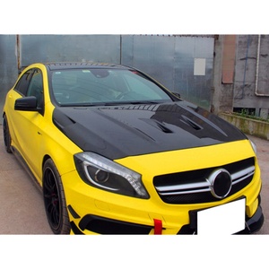 W176 2013-2018 Car Modification Upgrade Wet Carbon Fiber Body Kit Front Rear Lip Side Skirt <b>Hood</b> Suitable for Mercedes-Benz A45 - Product Image 4