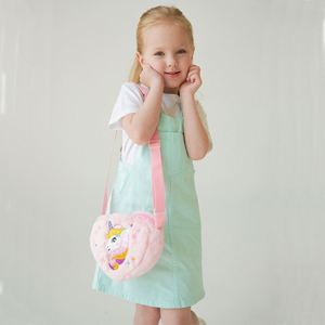 Custom Purple Small Fluffy Plush <b>Unicorn</b> Chest Bag & Crossbody Shoulder <b>Purse</b> for Little Girls Zipper Closure All Seasons - Product Image 2