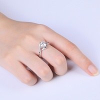 Bague de fiançailles personnalisable de haute qualité pour femme, style bohème, en argent sterling avec moissanite, placage rhodium, sertissage à griffes, certifiée GRA