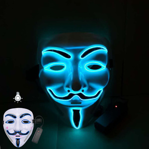 V-mascarilla para disfraz de Vendetta, máscara luminosa de <span class=keywords><strong>Guy</strong></span> Fawkes, de neón, para Halloween - Product Image 4