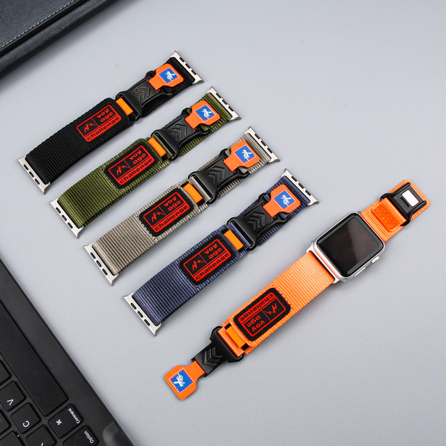 Nylon Watch Strap for Apple Watch Band Ultra 2 49mm 46mm 45mm 44mm 42mm Sport Bracelet Iwatch Series 10 9 8 7 6 SE 5 4 Watchband