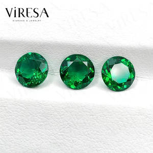 Sambia Round Bright Cut Bulk Emeralds Labor Hydro thermaler Anbau von Smaragden zur Verwendung in der Schmuck herstellung - Product Image 1