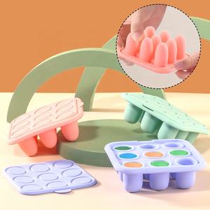 Bac à glaçons en silicone écologique pour la maison, 9 cavités, grille à glaçons sans BPA, moules à glaçons en silicone DIY avec couvercle - Product Image 1
