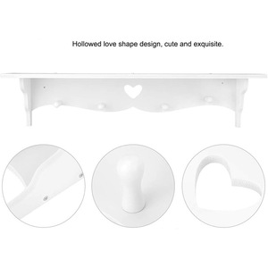 Wall Mounted Storage Rack Single Layer <b>With</b> <b>Hooks</b> For Bedroom Living Room Pastoral Style No Drill Design - Product Image 1