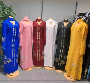 Vestido Abaya con Pedrería para <span class=keywords><strong>Mujer</strong></span>, Diseño Personalizado de Fábrica 2026, Venta al Por Mayor, Vestidos Islámicos Musulmanes de Dubái, Kaftan Abaya - Product Image 2