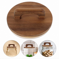 Couvercle en bois moderne à succès avec joint en silicone, polyvalent et écologique pour bocaux (farine, céréales, grains de café)